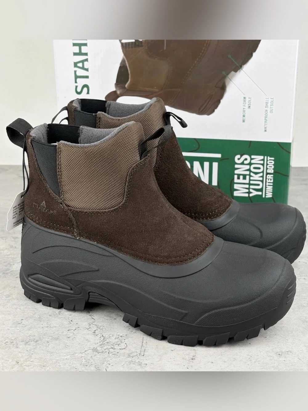 Staheekum Yukon 3M Thinsulate Snow Boots Men’s Size 13 Brown New In Box Pull On